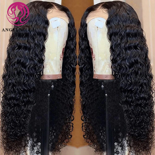 Angelbella Queen Doner Virgin Hair 13x4 Brésilien Full Lace Wave Deep Transparent Swiss Lace Frontal Human Hair Wigs