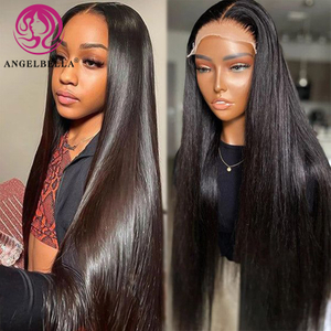 Angelbella Queen Doner Virgin Hair 13x4 Natural Wholesale Swiss HD Lace Frontal Virgin Indian Hair Wigs