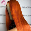 Angelbella DD Diamond Hair 13X4 530 # Ginger Orange Roir Human Human Transparent Lace Front Perruques à vendre
