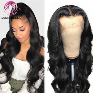 Angelbella dd Diamond Hair 13x4 Transparent en dentelle de dentelle Ferme Body Wave Lace Frontal Wig pré-cueilli
