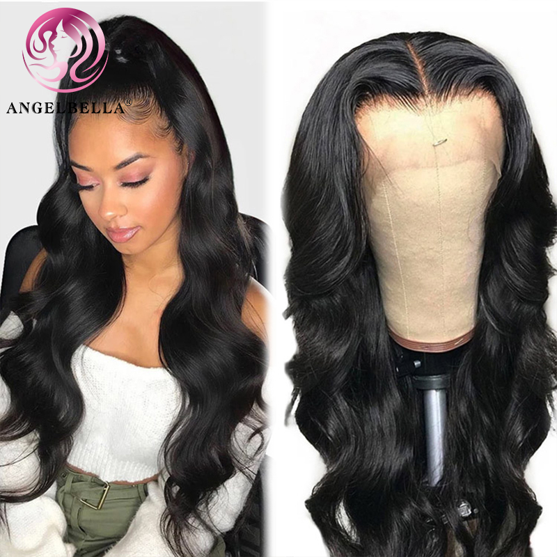 Angelbella dd Diamond Hair 13x4 Transparent en dentelle de dentelle Ferme Body Wave Lace Frontal Wig pré-cueilli