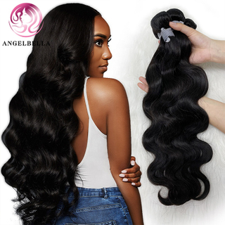 Factory en gros Vierge Vierge Vendeur naturel Noir Remy Extensions de cheveux humains Body Wave Double Drawn Human Hair Weave Bundles