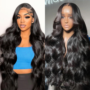Angelbella 30 pouces en gros Transparent sans glueless body body wigs 4x4 Human Hair Lace Fermeure Wig for Women