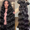 Angelbella Natural Black Double Drawn Virgin Cuticule Alignent la vague de corps Bumpres brutes Formes Vendeurs Human Hair Extension pour les femmes