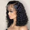 Angelbella 180% densité 13x4 Transparente Swiss Lace Front Wigs Brésilien Human Hair Wave Deep Wave Bob pour femmes