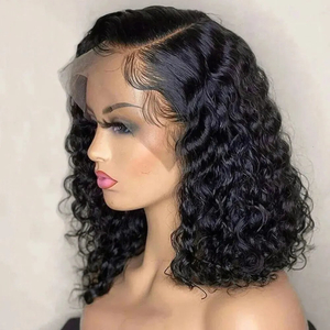 Angelbella 180% densité 13x4 Transparente Swiss Lace Front Wigs Brésilien Human Hair Wave Deep Wave Bob pour femmes