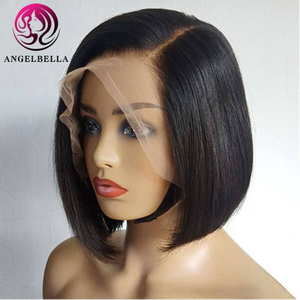 Humanl Hair Short Wigs Valeurs de cheveux Transparent Part de dentelle Perruque brésilienne Pernues