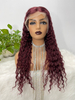 99J Bourgogne Bourgogne Deep Wave en dentelle Perruques avant bon marché Human Hair Wig