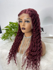 99J Bourgogne Bourgogne Deep Wave en dentelle Perruques avant bon marché Human Hair Wig