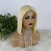 613 Bob Wigs en dentelle droite blonde vierge 10 pouces brésilien