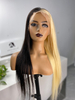 Qualité Half Black Half Blonde Couleur en gros, perruque avant en dentelle