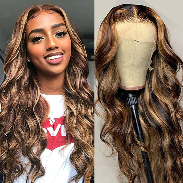 Body wave mettant en évidence les perruques avant en dentelle des cheveux humains