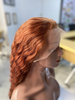 Perruques en gros perruques de cheveux humains bouclés vins Gingembre brésilien Remy Water Wave Lace Front Perruque à 180% Pré-cueilli