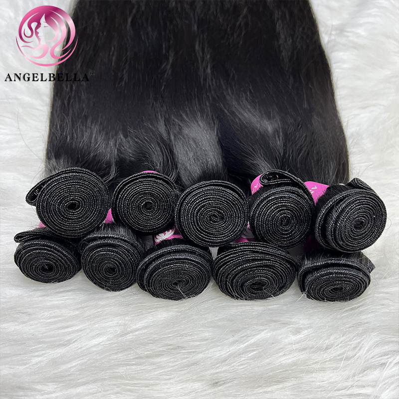 Angelbella Queen Doner Virgin Hair Cuticule Aligned Hair Bundles tisser brésilien Double Double Drawn Human Hair Extension