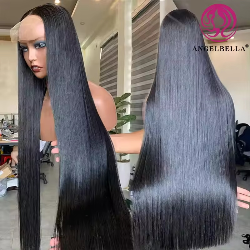 Angelbella Queen Doner Virgin Hair 13x4 Human Human Human Humaneless HD HD Full Hd Lace Frontal Wigs for Black Women