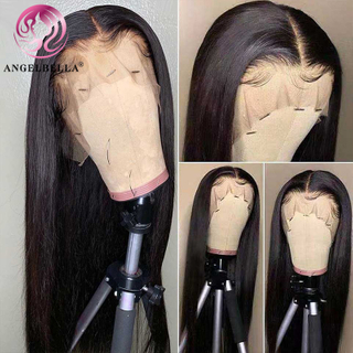 Angelbella Glory Virgin Hair 13x4 28 pouces Human Hair Vendor HD Transparent Lace Frontal Wigs