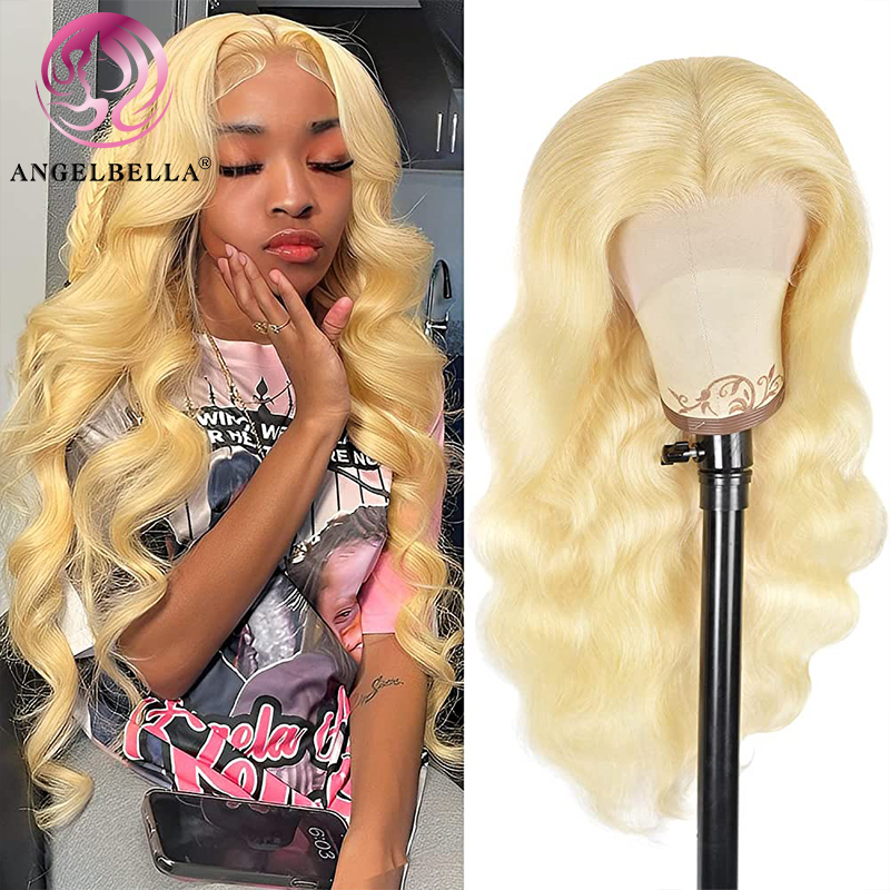 Angelbella Glory Virgin Hair Human Human 13x4 613 # Body Wave HD Full Lace Front Pernues 