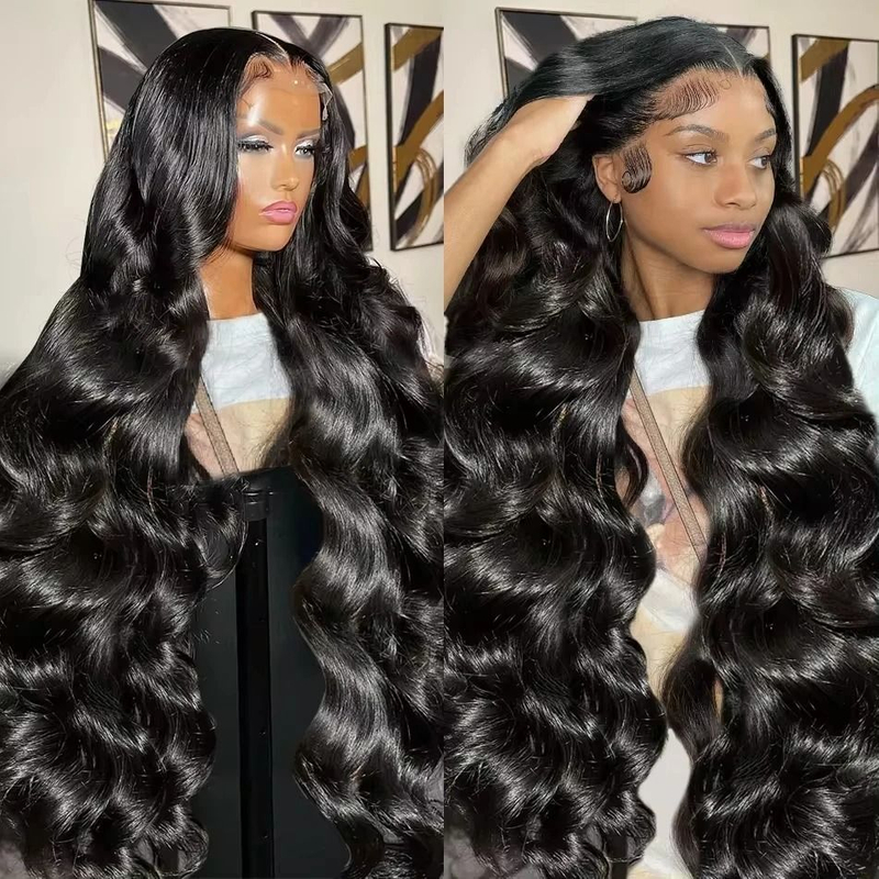 Angelbella 13x4 30inch Wear and Go sans glueless Body Wave brésilien Human Lace Lace Frontal Wigs HD Lace Lace Front Pernues pour les femmes noires