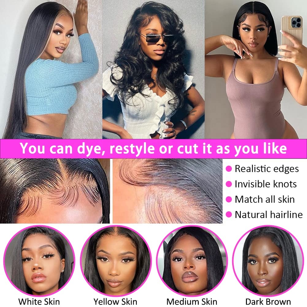 13x4 Lace Frontal Wig Swiss Transparent Swiss Lace Perruque avant non trapyée Vierge Human Hair Lace Front Pernues