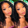Angelbella Natural Color Jerry Curly 4x4 Long Virgin Remy Hair Wig Hd Transparent Human Human Heum Hair Lace Fermeure Wig