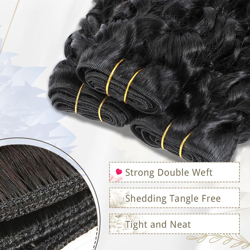 Pixie Curly Bundles Cheveux humains vague d'eau Bundles de cheveux humains 8-24 pouces Bundles Kinkycurly Tissage rapide vague d'eau avec extrémité bouclée en spirale 100% extensions de cheveux vierges crus