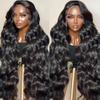 Angelbella 220% de densité Body Wave Lace Frontal Human Hair Wigs Vendeurs 13x4 Wig Front Wig Black pour femmes
