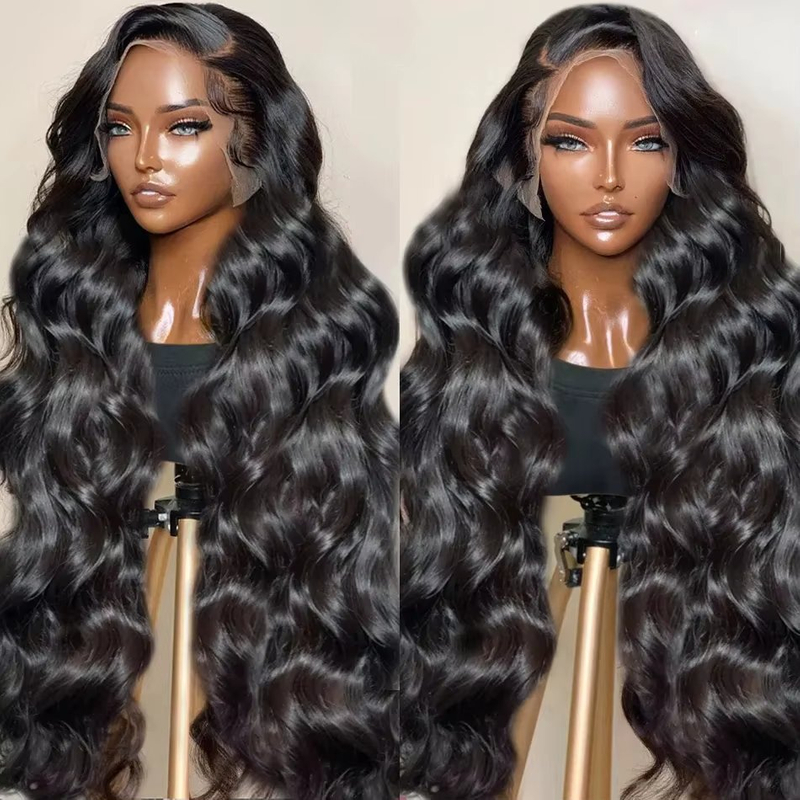 Angelbella 220% de densité Body Wave Lace Frontal Human Hair Wigs Vendeurs 13x4 Wig Front Wig Black pour femmes