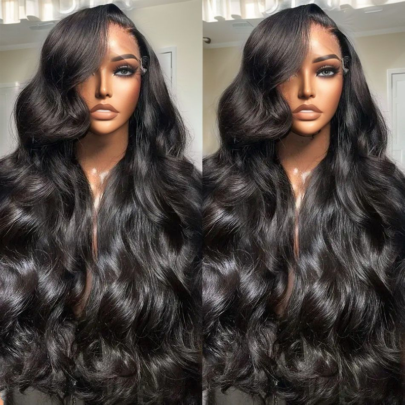 Angelbella 30 pouces 220% densité dentelle perruque avant corps vague de corps humain indien HD Wigs de fermeture en dentelle sans glueless pour femmes noires