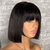 Bob Bob Wig avec frange Machine complète fait des perruques bob droites pour femmes noires 8 10 12 14 16 pouces