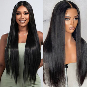 Brésilien 4x4 5x5 cheveux droits listes sans glue sans parent perruque frontale de dentelle de densité de densité 180 perruques en dentelle pour femmes
