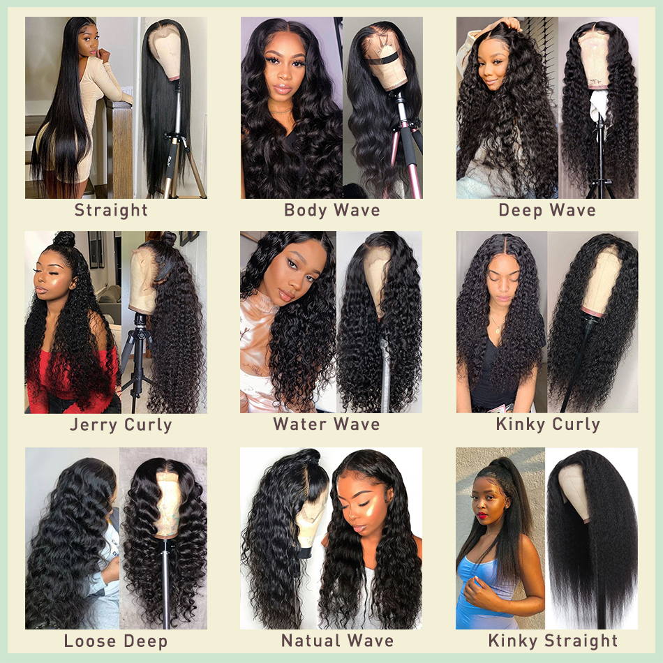 Perruque de cheveux humains avant en dentelle ondul&eacute;e profonde 13x4 (6)