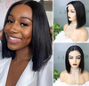 5x5x1 Close en dentelle Bob Wig t Partie droite Vierge Human pour femmes noires