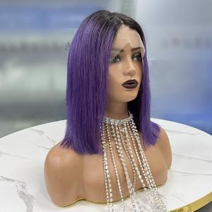 Perruque violette ombre perruques colorées pour les filles Longueur d'épaule synthétique Raven Cosplay Party Wigs for Women