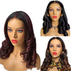 Perruque Lace Front Wig naturelle sans colle, cheveux naturels, rebondissants, ondulés, bouclés, à reflets bruns et blonds, densité 150%, pour femmes