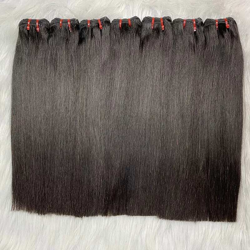 Bounges brésiliens à cheveux raides Super Double Drawn Os Bone Right Hair Weave Bundles