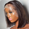 Bob Wig Lace Front Brésilien Brésilien Wigs pour les femmes noires Pré-cueillette courte Naturel 13x4 Strucy HD Full Frontal Closer Wig