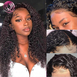 Angelbella DD Diamond Hair 13x4 HD Lace Lace Perruques avant Jerry Curl Human Hair Lace Frontal Wig