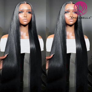 Angelbella Queen Doner Virgin Hair raide Indien Hairless Wig Perrette pré-bcade Raw Indien Vierge Vierge Wig Hd Lace Virgin Hair Wigs