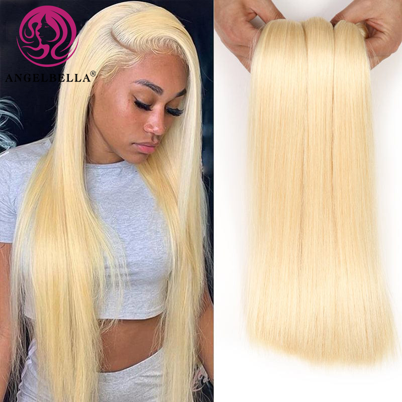 Angelbella Glory Virgin Hair 613 Boulles de cheveux humains brésiliens crus paquets blonds droits