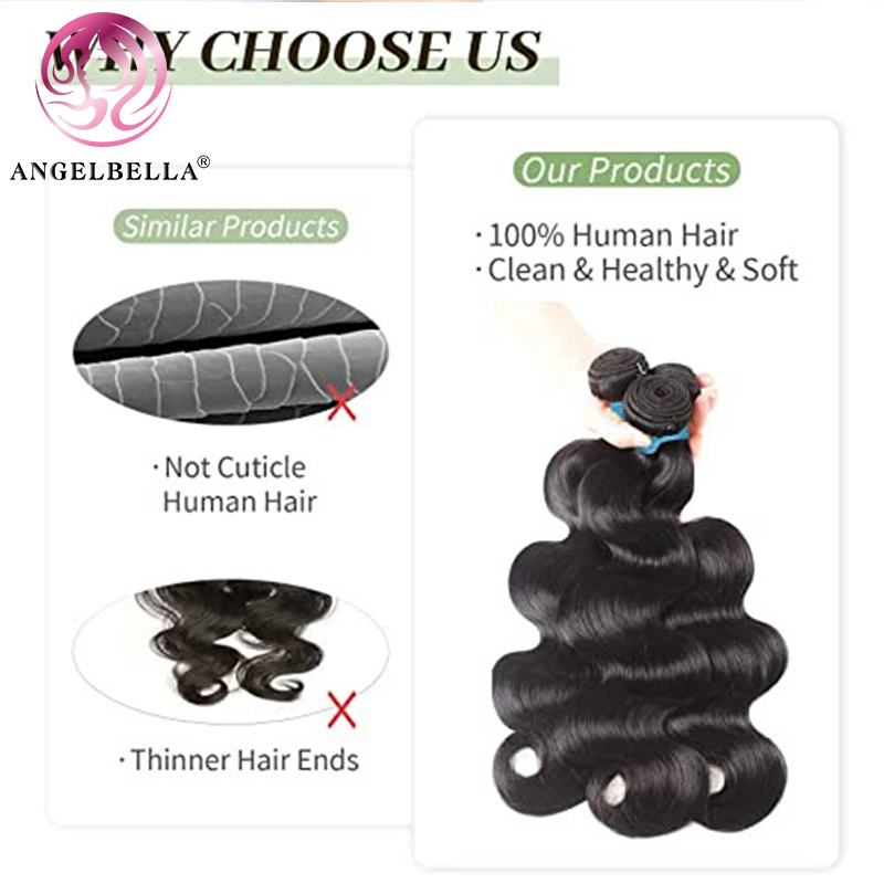 Anglebella Queen Doner Virgin Hair 10a Grade Brésilien 24 26 28 pouces Body Wave Human Human 100% non transformés 