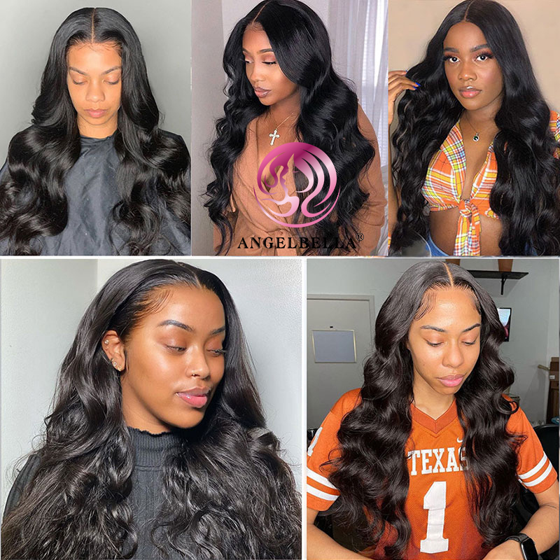 Angelbella dd Diamond Hair Virgin Remy Hair 13x4 Lace Frontal Wigs Body Wave Lace Frontal Human Hair Wigs for Black Women