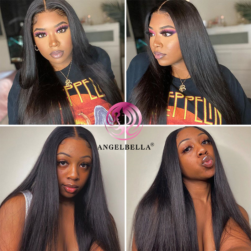 Angelbella Glory Virgin Hair 13x4 HD Lace Frontal Wig Natural Bone Straite Human Hair Wig