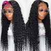 Black Natural Raw Indien Deep Deep Hd Lace Full Lace Front Pernues de cheveux humains bouclés Dee