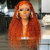Perruques transparentes brésiliennes de 30 pouces perruque frontale en dentelle 13x4 1800% densité des cheveux de ginge