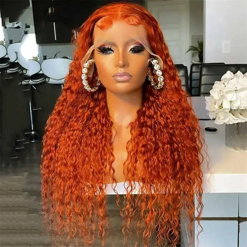 Perruques transparentes brésiliennes de 30 pouces perruque frontale en dentelle 13x4 1800% densité des cheveux de ginge