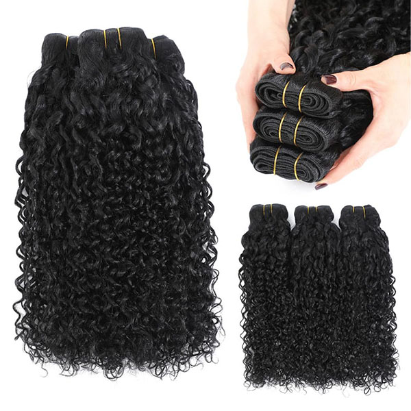 Pixie Curly Bundles Cheveux humains vague d'eau Bundles de cheveux humains 8-34 pouces Kinkycurly Bundles Tissage rapide vague d'eau avec extrémité bouclée en spirale 100% Extensions de cheveux vierges crus