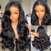 30 pouces à 180% de densité brésilienne Human Remy Hair 13x4 Lace Frontal Wigs Wave Body Wig sans glombier pour femme