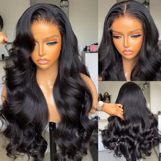 30 pouces à 180% de densité brésilienne Human Remy Hair 13x4 Lace Frontal Wigs Wave Body Wig sans glombier pour femme